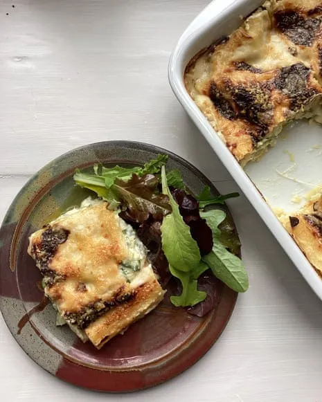 Rachel Roddy's Dish for Layered Pasta with Courgette and Cheese Medley